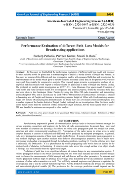 Performance Evaluation of Different Path Loss Models for Broadcasting Applications