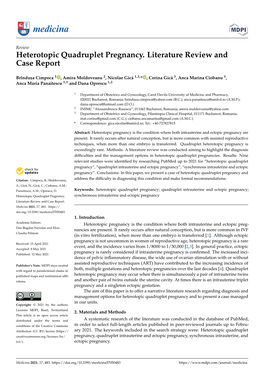 Heterotopic Quadruplet Pregnancy. Literature Review Andcase Report