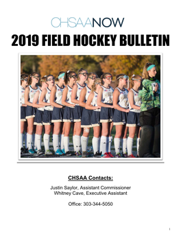 2019 Field Hockey Bulletin