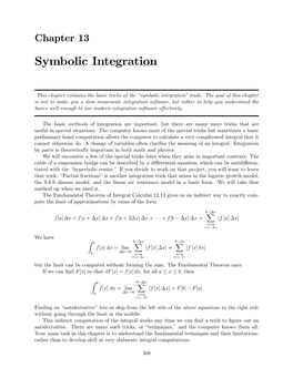 Symbolic Integration