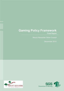 Gaming Policy Framework Final Report