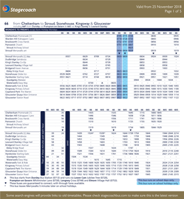Valid from 25 November 2018 Page 1 of 5 66 from Cheltenham to Stroud