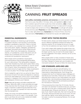 Canning: Fruit Spreads