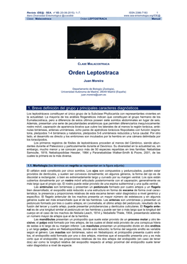 Orden LEPTOSTRACA Manual