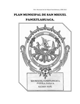 Plan Municipal De San Miguel Panixtlahuaca