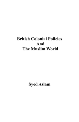 British Colonial Policies and the Muslim World