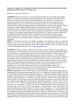 Evolution of Surface Velocities and Ice Discharge of Larsen B Outlet Glaciers from 1995 to 2013” by J