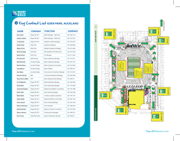 Key Contact List Eden Park, Auckland Routes