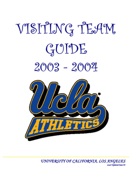 UNIVERSITY of CALIFORNIA, LOS ANGELES Last Updated June 03