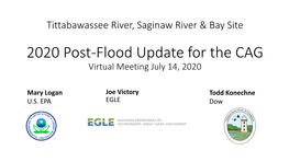 Tittabawassee River, Saginaw River & Bay Site 2020 Post-Flood Update