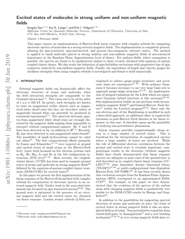 Excited States of Molecules in Strong Uniform and Non-Uniform Magnetic ﬁelds Sangita Sen,1, A) Kai K