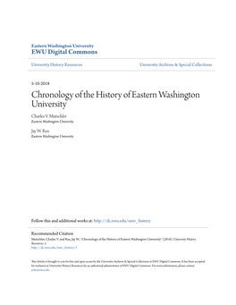 Chronology of the History of Eastern Washington University Charles V