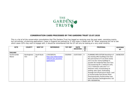 Conservation Cases Processed by the Gardens Trust 23.07.2020