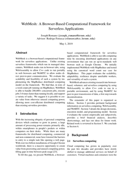 Webmesh: a Browser-Based Computational Framework for Serverless Applications