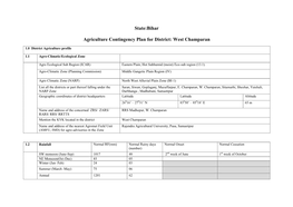 State:Bihar Agriculture Contingency Plan for District: West Champaran