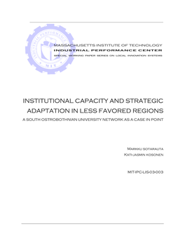 MIT IPC Local Innovation Systems Working Paper 03-003