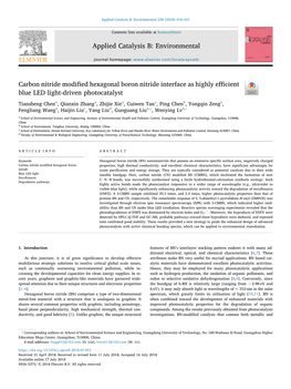 Carbon Nitride Modified Hexagonal Boron Nitride Interface As Highly