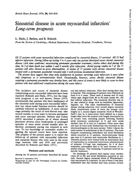 Sinoatrial Disease in Acute Myocardial Infarction' Long-Term Prognosis