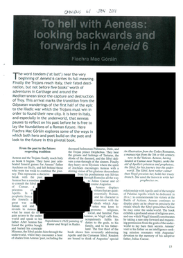 To Hell with Aeneas: Looking Backwards and Forwards in Aeneid