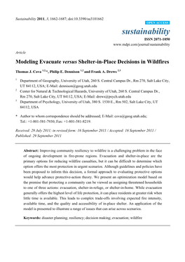 Modeling Evacuate Versus Shelter-In-Place Decisions in Wildfires