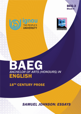 Bachelor of Arts (Honours) in English (Baeg) Beg-3