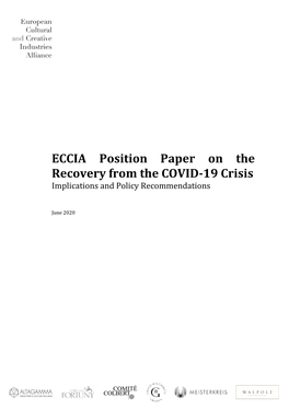 ECCIA Position Paper on the Recovery from the COVID-19 Crisis Implications and Policy Recommendations