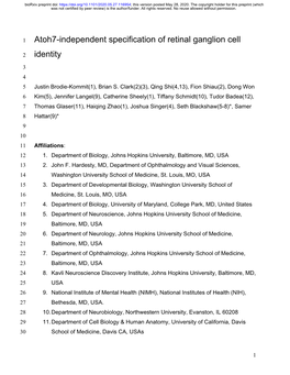 Atoh7-Independent Specification of Retinal Ganglion Cell Identity