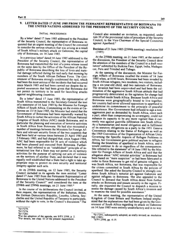 9. Letter Dated 17 June 1985 from the Permanent Representative of Botswana to the United Nations Addressed to the President of the Security Council