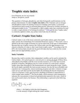 Trophic State Index