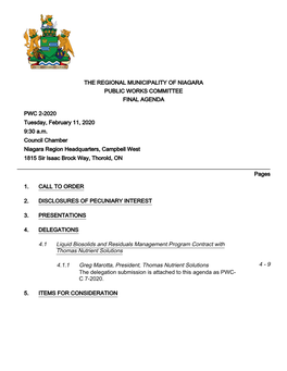 Public Works Agenda Package