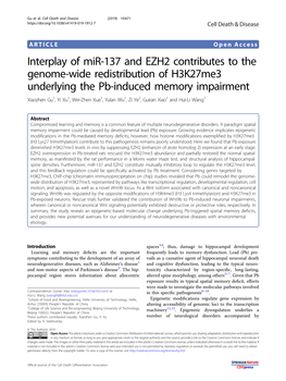 Interplay of Mir-137 and EZH2 Contributes to the Genome