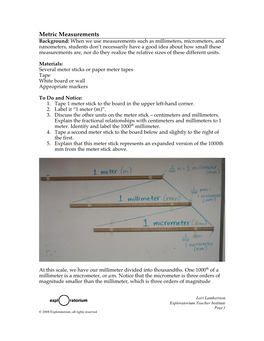 Metric Measurements