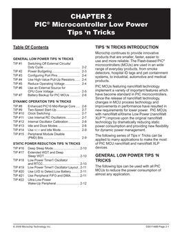 CHAPTER 2 PIC® Microcontroller Low Power Tips 'N Tricks