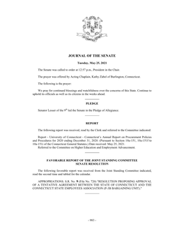 Journal of the Senate 05/25/2021