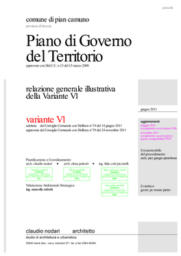 Piano Di Governo Del Territorio Piano Del Te