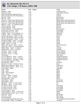 ILL Network 06/29/13 124 Songs, 7.8 Hours, 689.5 MB