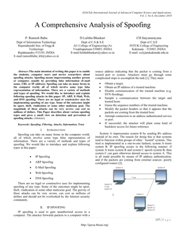 A Comprehensive Analysis of Spoofing