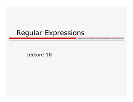 Regular Expressions