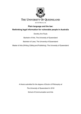 Rethinking Legal Information for Vulnerable People in Australia