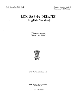 Lot( SABHA DEBATES (English Version)