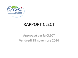 Réunion CLECT