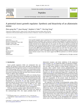 A Potential Insect Growth Regulator: Synthesis and Bioactivity of an Allatostatin Mimic