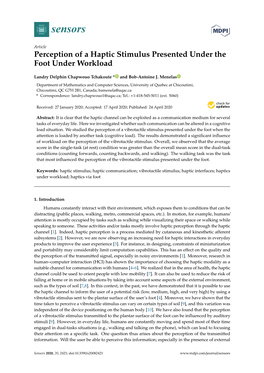 Perception of a Haptic Stimulus Presented Under the Foot Under Workload