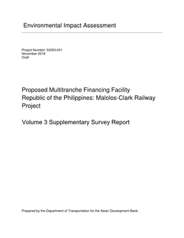 Volume 3 Supplementary Survey Report