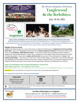 Tanglewood & the Berkshires