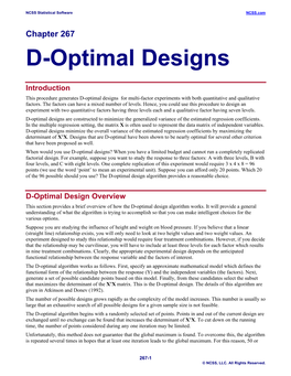 D-Optimal Designs