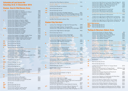 Schedule of Last Buses for Saturday 24 & 31 December 2016 Exeter
