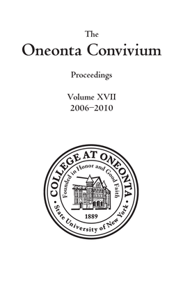 The Oneonta Convivium Proceedings Volume XVII 2006–2010