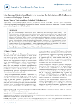 Site, Tree and Silvicultural Factors Influencing the Infestation of Xylophagous Insects on Nothofagus Forests Rosa M