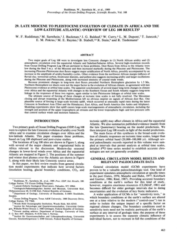 Ruddiman, W., Sarnthein M., Et Al., 1989 Proceedings of the Ocean Drilling Program, Scientific Results, Vol. 108